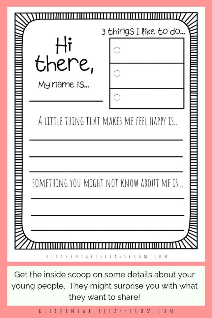 Get To Know Me Sheet For Teens