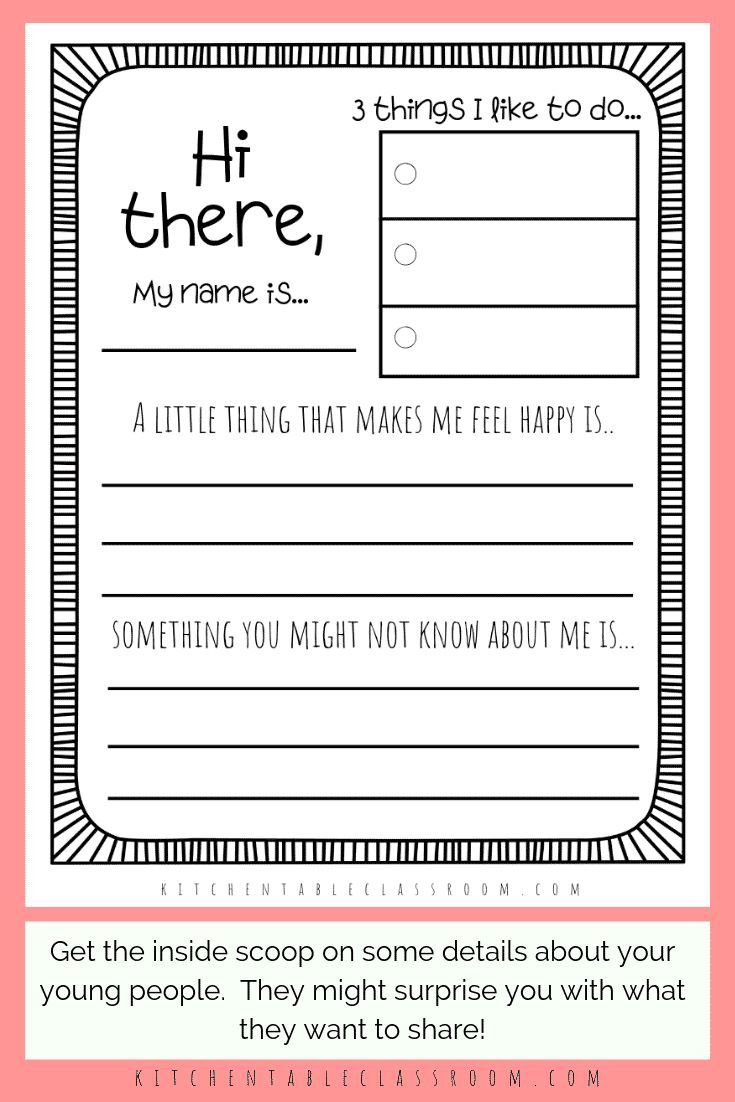 Questions That Connect- 5 Free Printable Get To Know You Pages pertaining to Get To Know Me Sheet For Teens