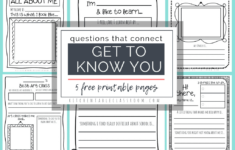 Questions That Connect- 5 Free Printable Get To Know You Pages regarding Get To Know My Teenager Worksheet