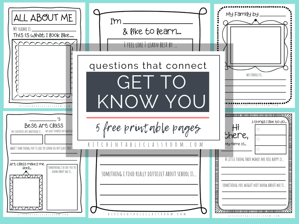 Questions That Connect- 5 Free Printable Get To Know You Pages regarding Get To Know My Teenager Worksheet