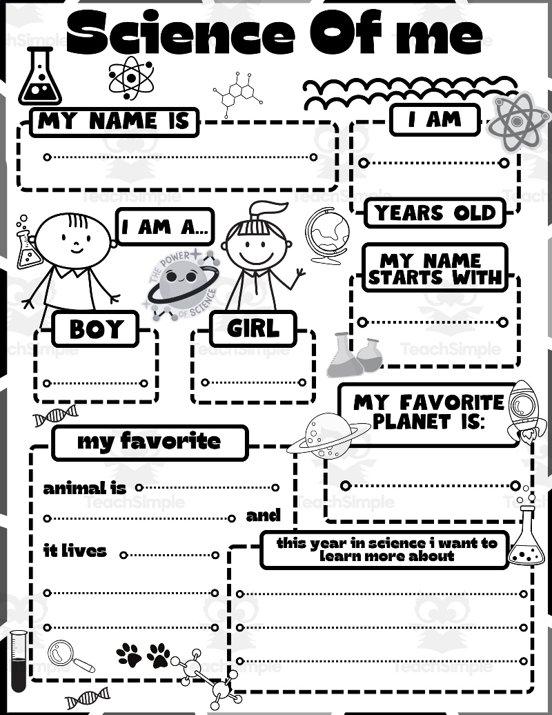 Science Activity All About Me Science throughout All About Me Worksheet Science