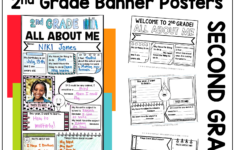 Second Grade All About Me Banner Posters For Back To School inside All About Me Worksheet Banner