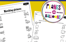 Simple Matching Worksheets For Preschoolers - Planes &amp; Balloons regarding Planes And Balloons Worksheets All About Me