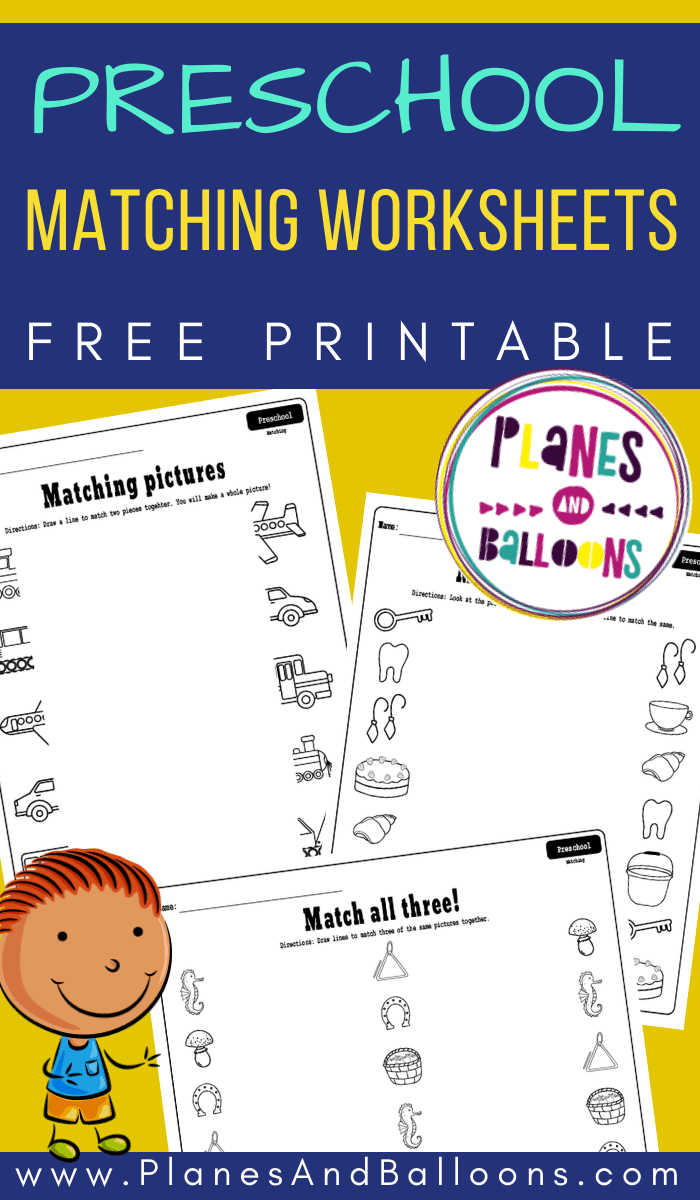 Simple Matching Worksheets For Preschoolers - Planes &amp;amp; Balloons regarding Planes And Balloons Worksheets All About Me