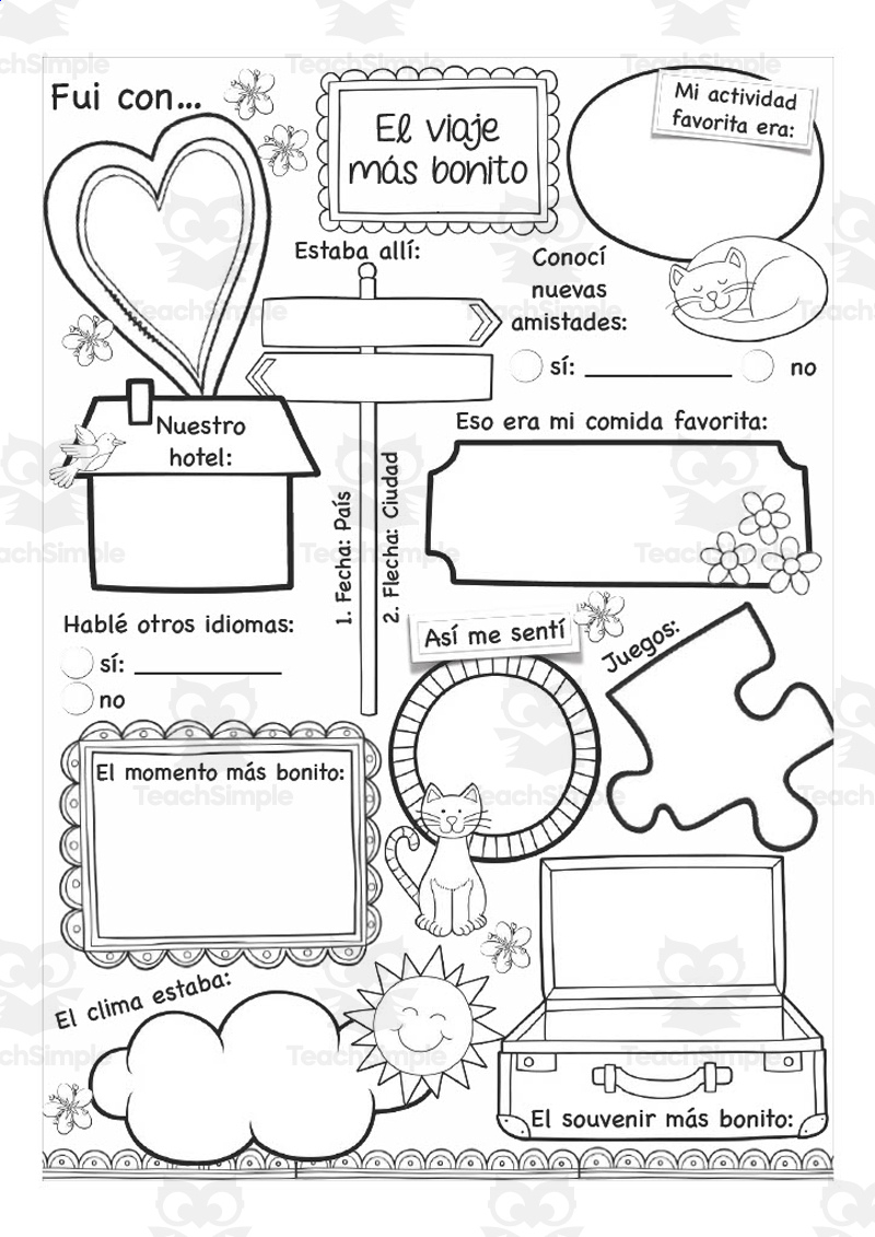 Spanish: The Most Beautiful Trip | All About Worksheets throughout All About Me Worksheet Spanish