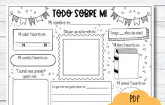 Spanish Worksheet All About Me Printable Todo Sobre Mi Worksheet inside All About Me Worksheet Spanish Free Download