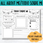 Spanish Worksheet All About Me Printable Todo Sobre Mi Worksheet Pertaining To All About Me Worksheet In Spanish Free Download
