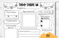Spanish Worksheet All About Me Printable Todo Sobre Mi Worksheet with regard to All About Me Worksheet Spanish
