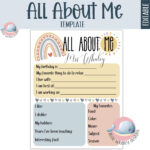 Teacher All About Me Editable Template, Printable Meet The Teacher Throughout Editable All About Me Worksheet
