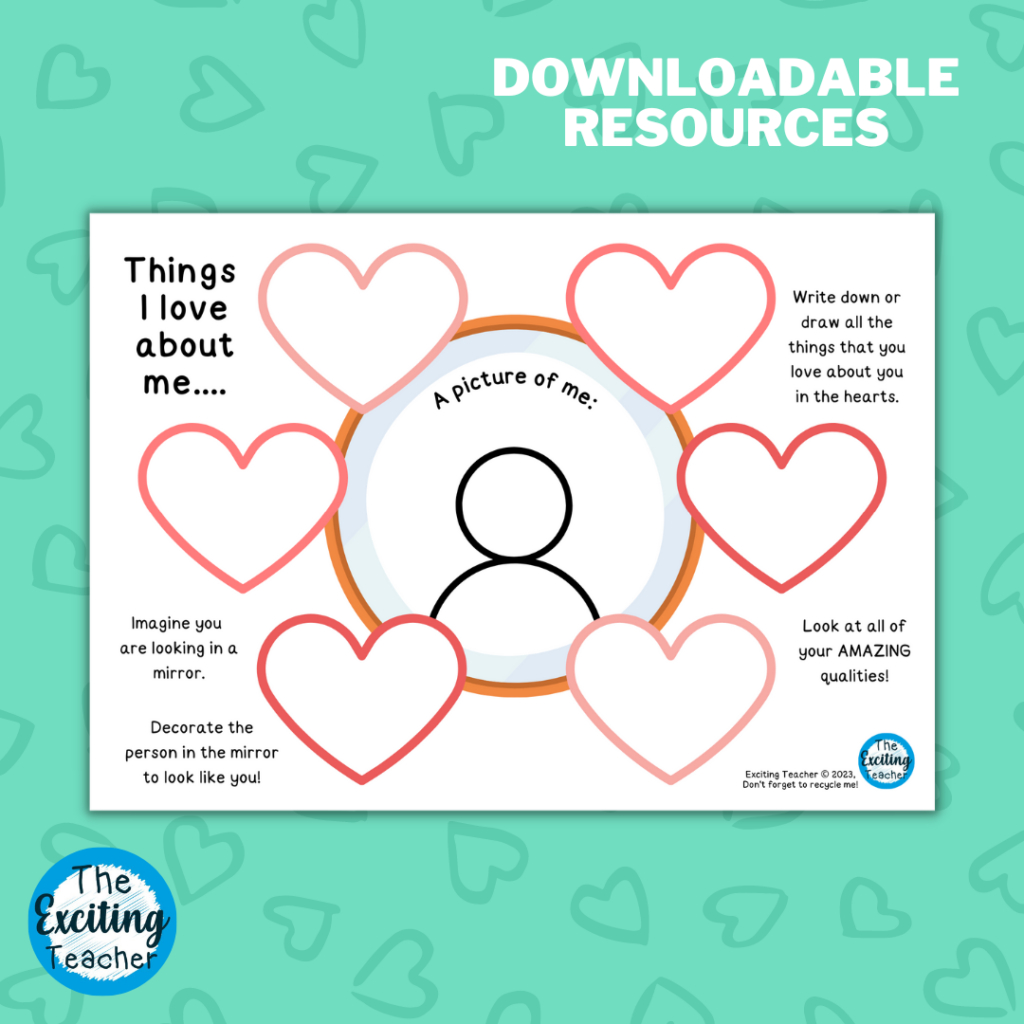 Things I Love About Me” Worksheet For Self-Esteem And Confidence for All About Me Mental Health Worksheet