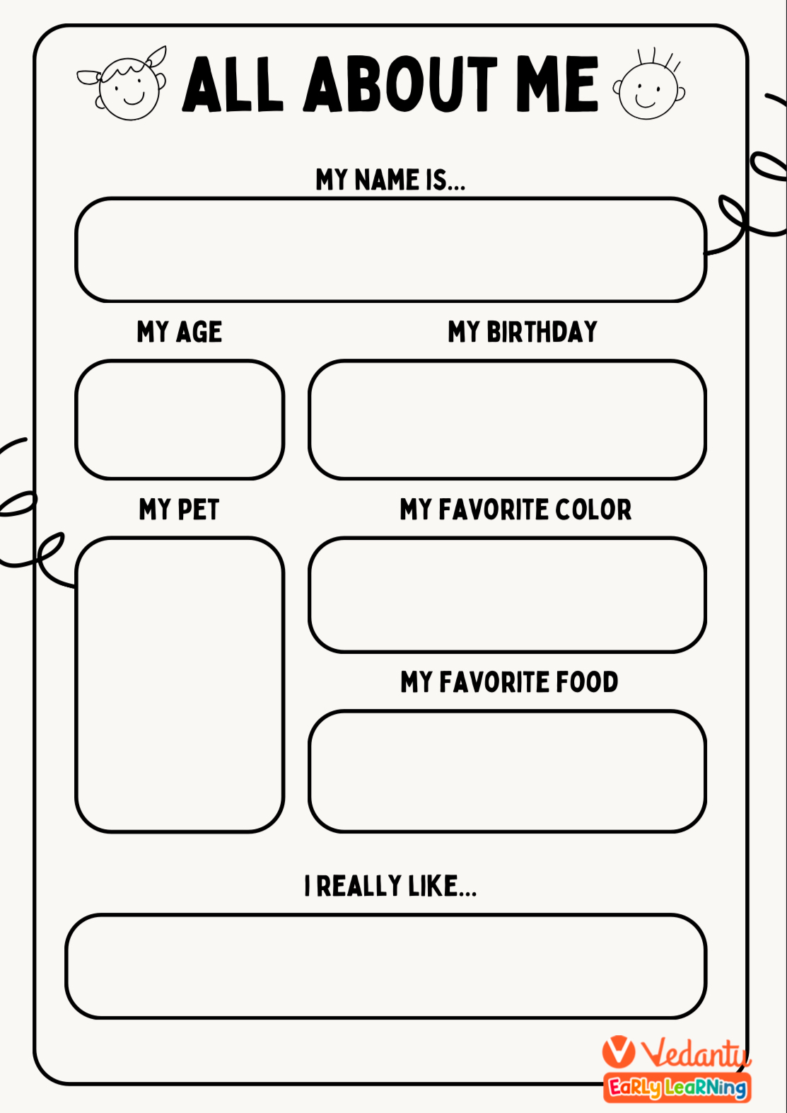 Top Printable English Worksheets For Ukg Class: Fun And Learning pertaining to All About Me Worksheet For Ukg